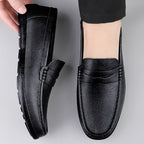 Luxury Genuine Leather Men Casual Shoes, Breathable Formal Dress Loafers & Slip-On Boat Shoes for Stylish Comfort