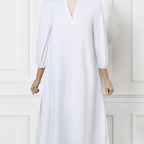 Elegant Long Maxi Sundress Casual A-line Dress Loose Elastic Solid Color