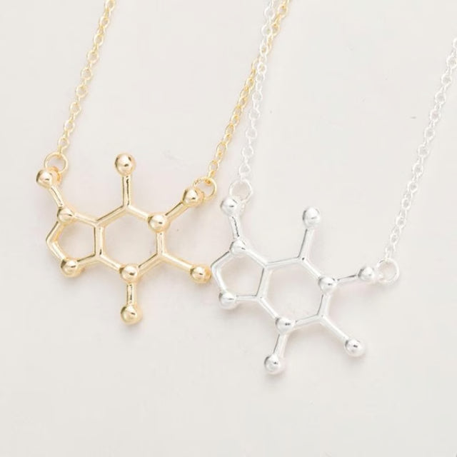 Caffeine Molecule Necklace
