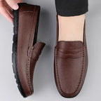 Luxury Genuine Leather Men Casual Shoes, Breathable Formal Dress Loafers & Slip-On Boat Shoes for Stylish Comfort
