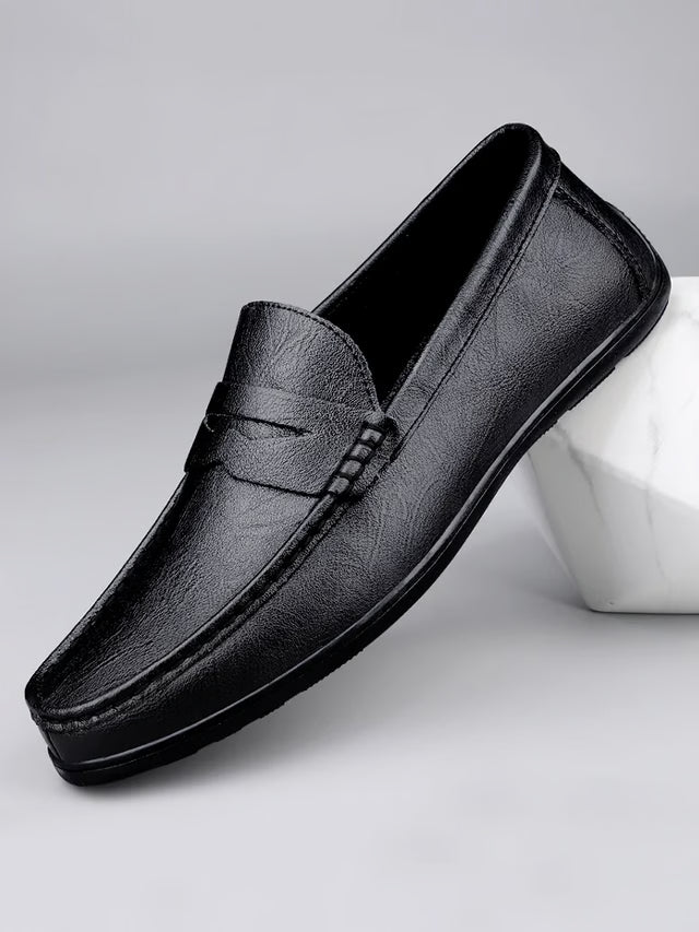 Luxury Genuine Leather Men Casual Shoes, Breathable Formal Dress Loafers & Slip-On Boat Shoes for Stylish Comfort