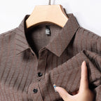 Versatile Mens Business Casual Short Sleeved Shirt with Wrinkle Resistance Comfortable All Season No Ironing Top