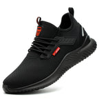 Mens Steel Toe Safety Shoes, Anti-Smash Puncture-Proof Work Sneakers, Lightweight Indestructible Tactical Boots