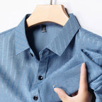 Versatile Mens Business Casual Short Sleeved Shirt with Wrinkle Resistance Comfortable All Season No Ironing Top