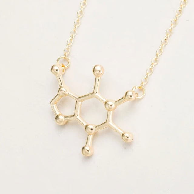 Caffeine Molecule Necklace